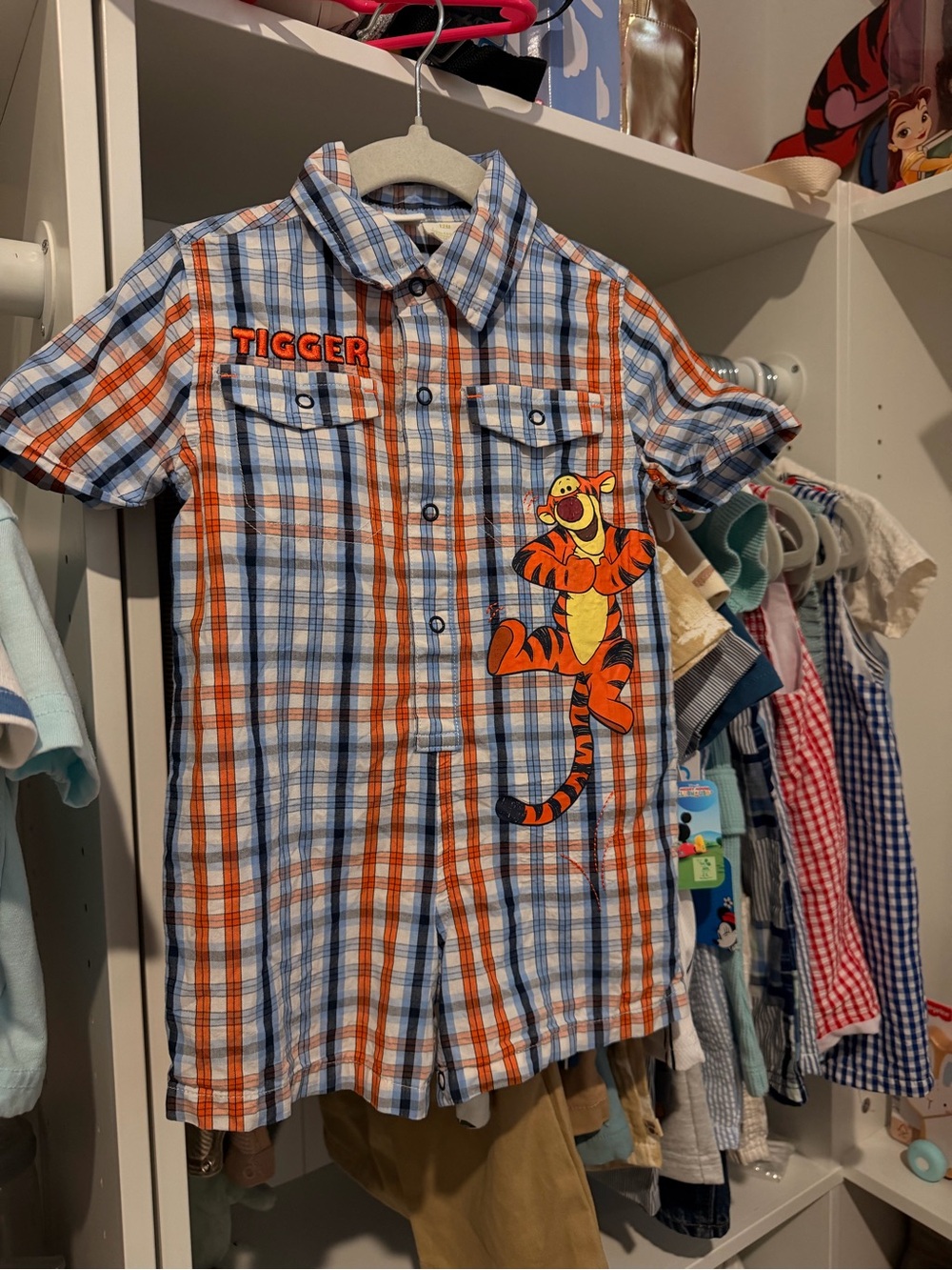 Vintage Disney Baby Tigger Plaid Romper/Shortall
12M - Y2K